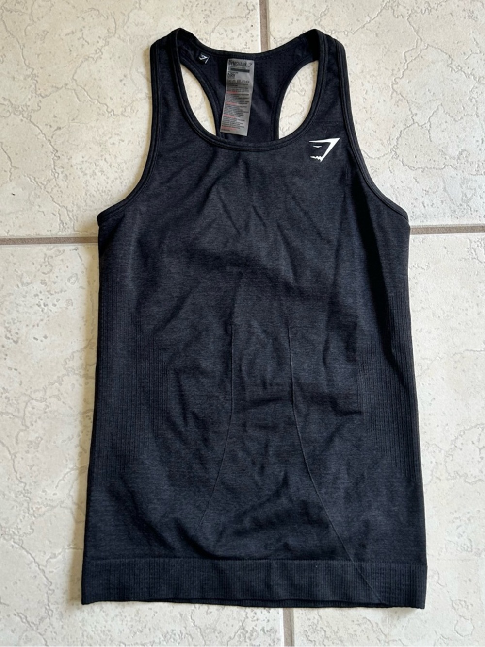 Gymshark Tank Top Shirt Women’s Small Charcoal Gray Performance Seamless Stretch